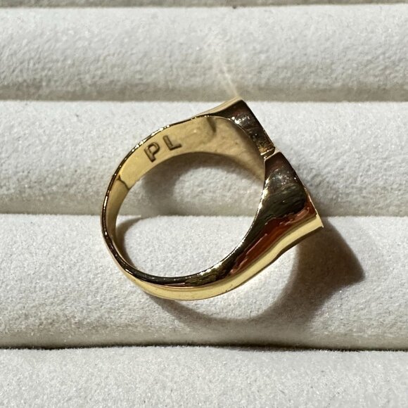 Heart-Shaped Gold-tone Ring Size 6 1/4 Flirt By Park Lane Jewelry Turquoise Blue - Picture 3 of 10